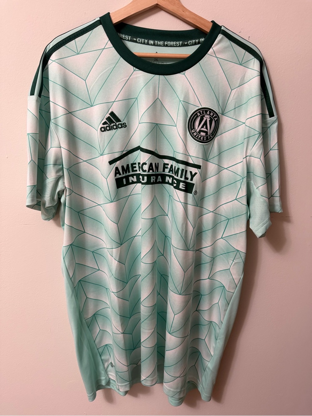 adidas Light Mint and Dark Green Soccer Jersey